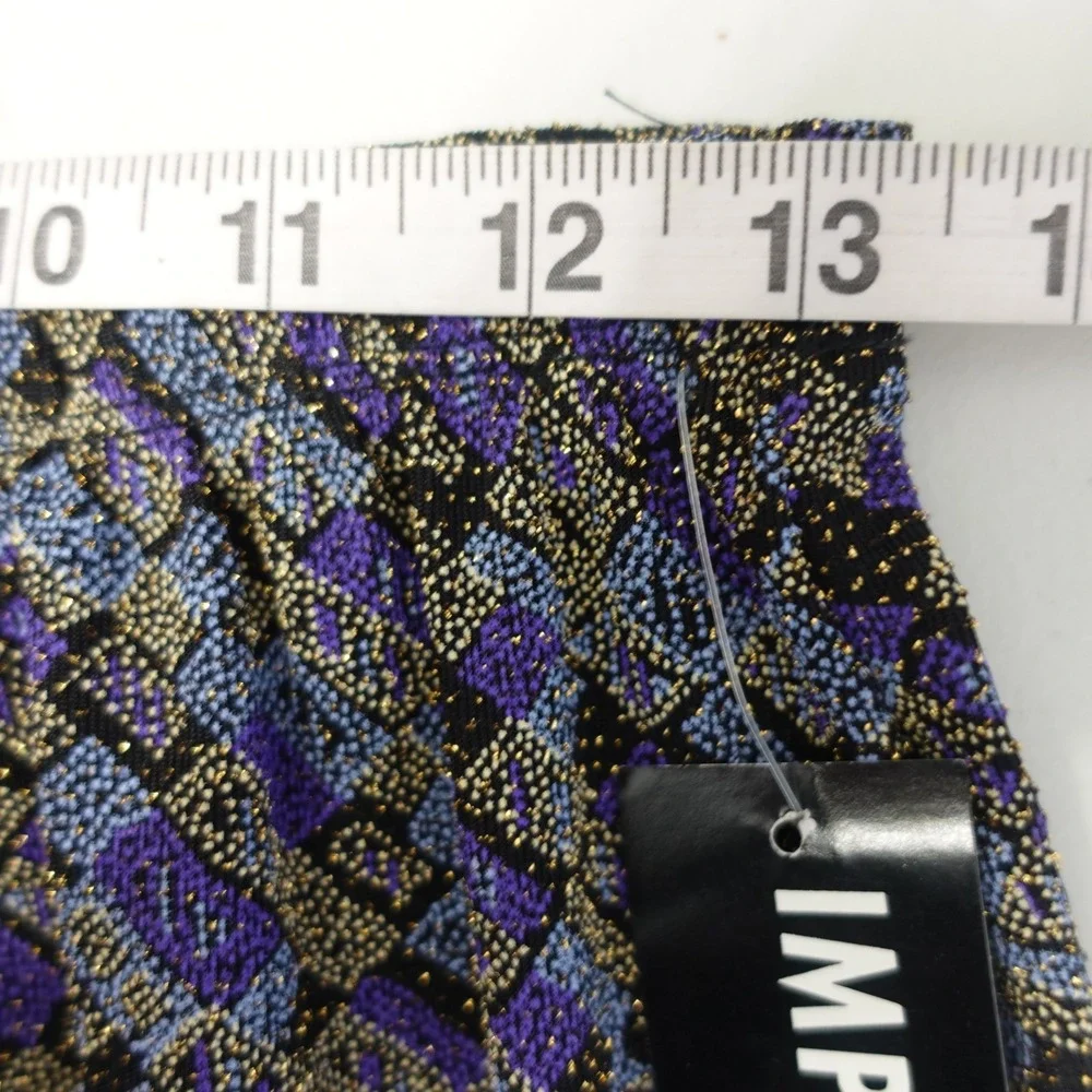 Vtg 90s Y2K Impressions Maxi Skirt Metallic Geometric Nylon Stretch Retro Medium